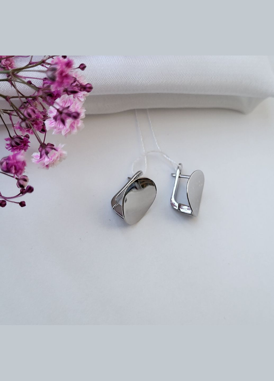 Серебряные серьги серёжки Круг без камней серебро 925 пробы Родированное 1029 4.28г No Brand (306741255)