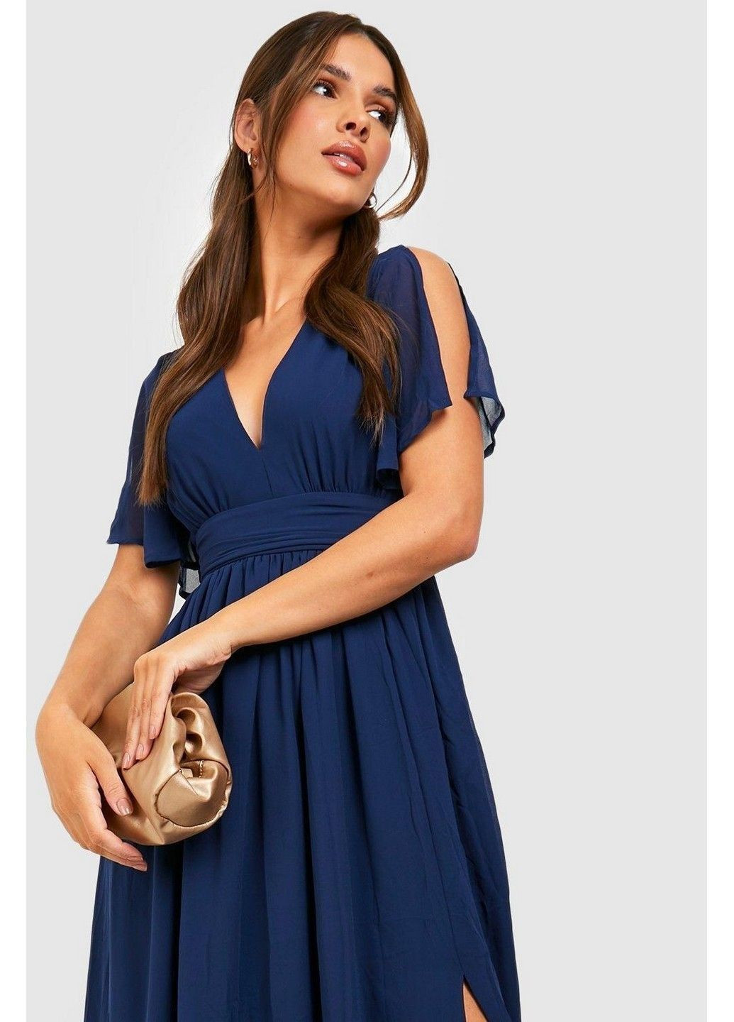 Темно-синя кежуал сукня Boohoo однотонна