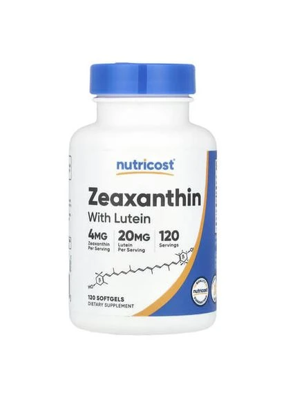 Zeaxanthin with Lutein 120 рідких капсул Nutricost (387021740)