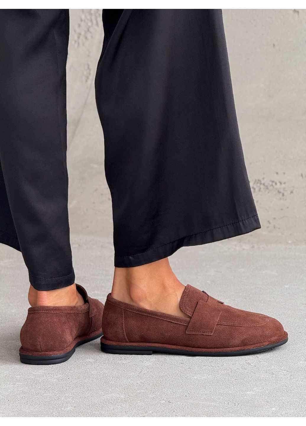 No Brand Стильные женские лоферы лоферы коричневый з натуральная замша, — демисезон (362563274)