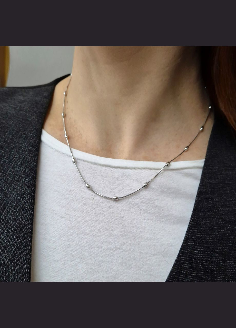 Срібне кольє Цепочка із Діжечками см срібло 925 проби Родоване 4.90г 252р3/45 No Brand (313654519)