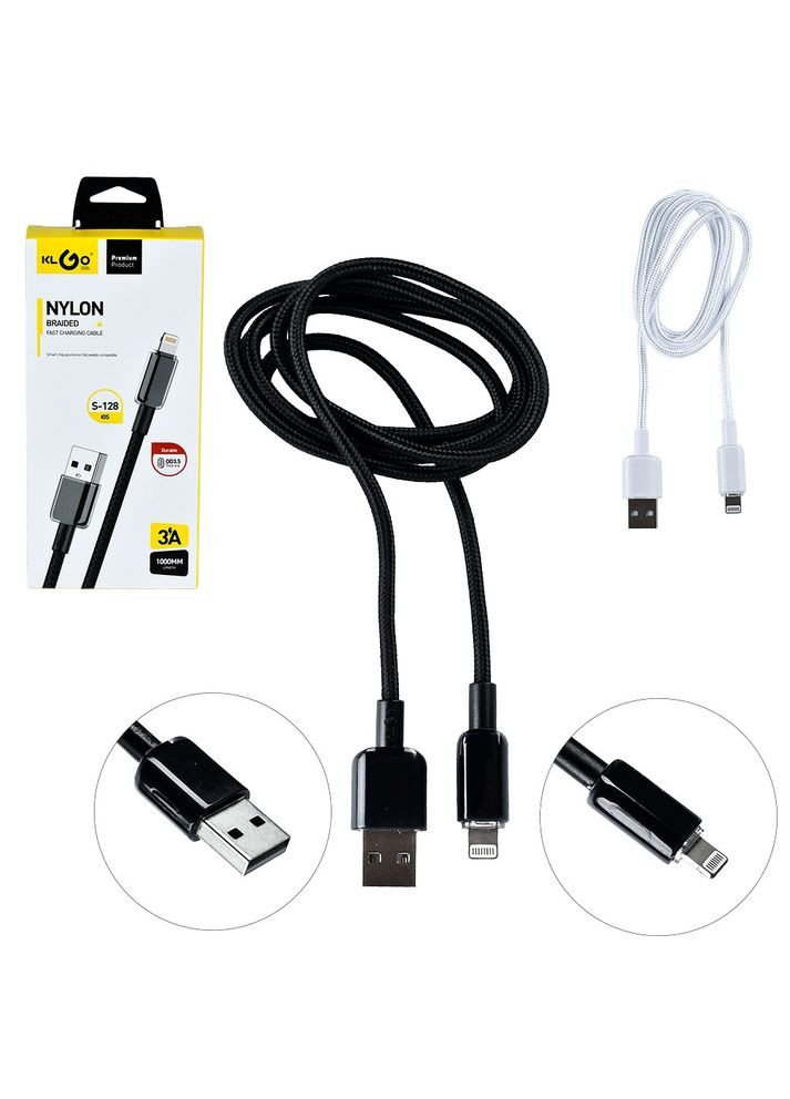 Кабель KLGO USB to Lightning 3A 1.0м Home (328905039)