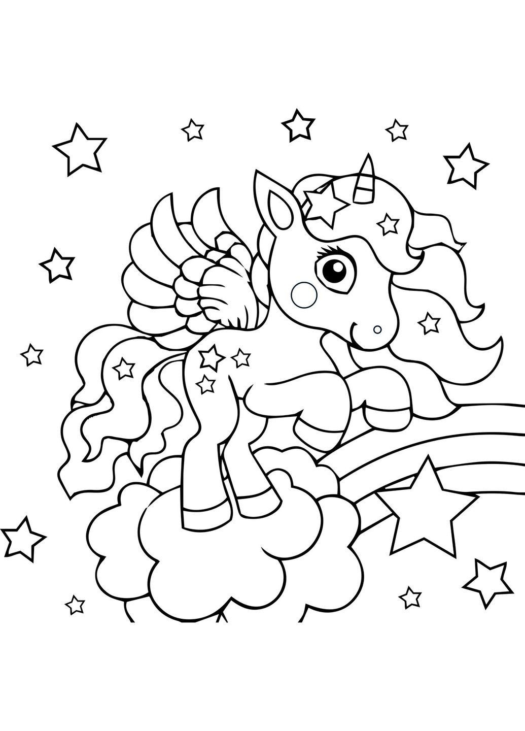 Набір для розпису по контурах для дітей Зіркова поні 25x25 см (КА-083) Riviera Blanca (303135777)