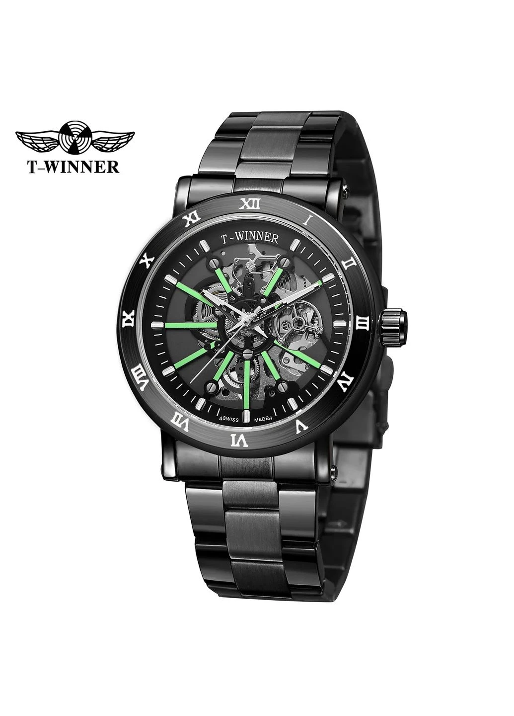 Наручний годинник 8256 All Black Steel Forsining (387857356)
