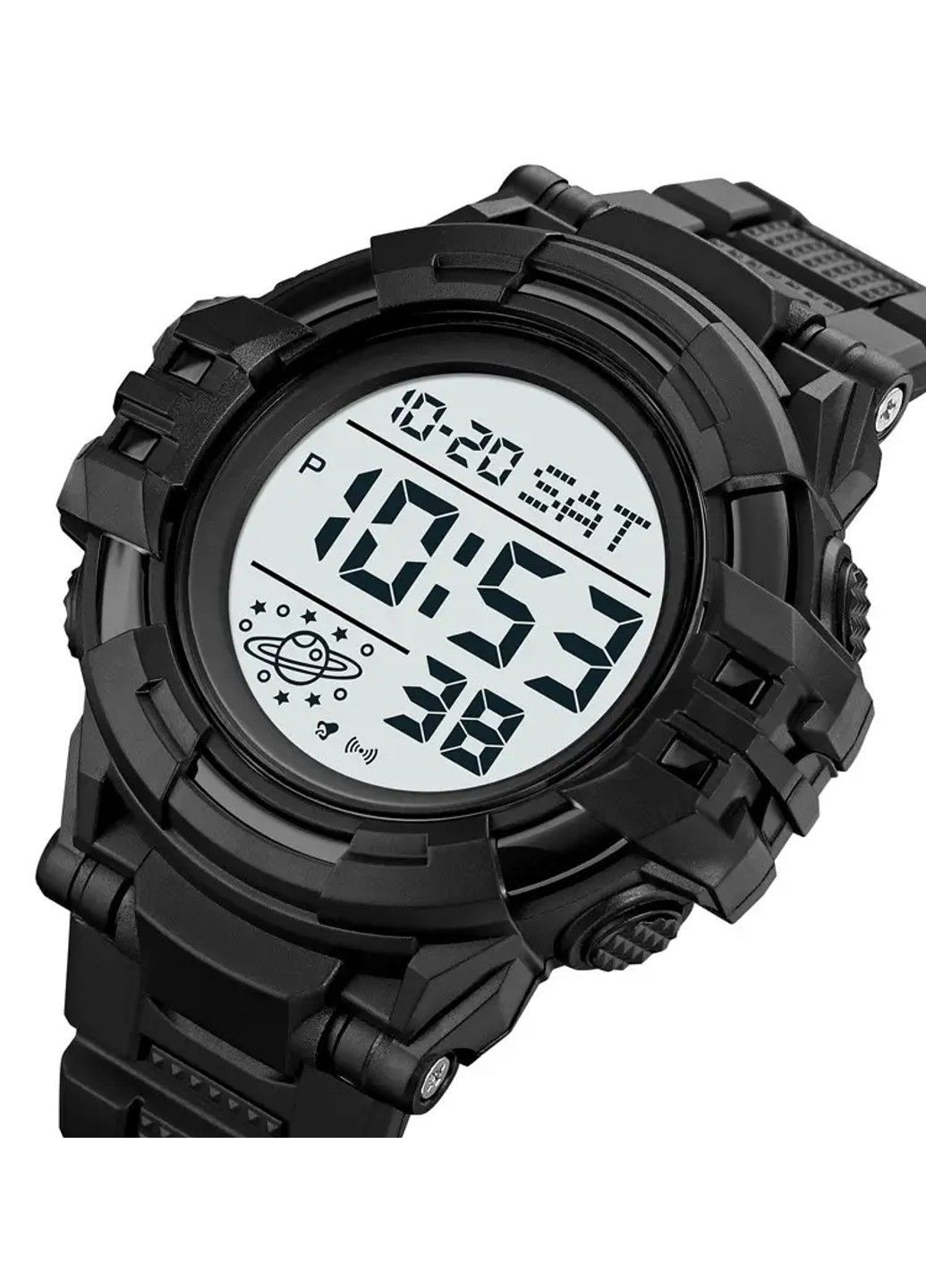 Мужские спортивные часы 2003 (Черные с белым) Skmei (314483134)