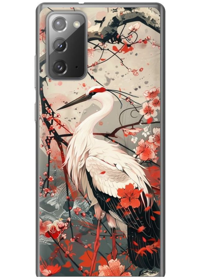 Силиконовый чехол 'Аист в цвету сакуры' для Endorphone Samsung Galaxy Note 20 (291420605)