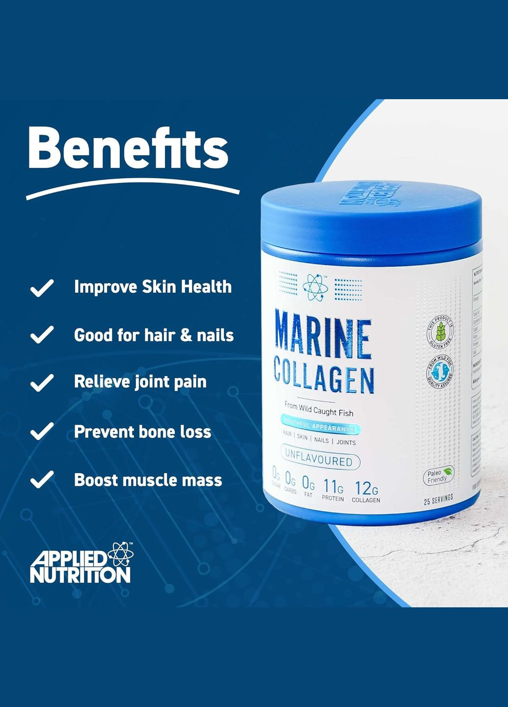 Морський колаген MARINE COLLAGEN 300G (UNF) Applied Nutrition (297964508)