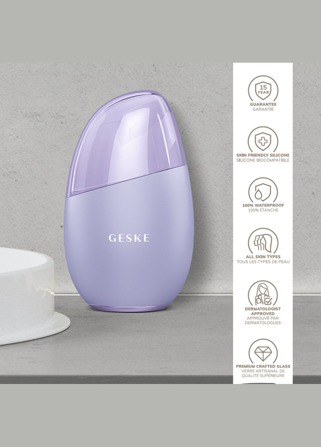 Масажер для обличчя Cool&Warm Eye and Face Massager 7в1 purple GESKE (341525956)