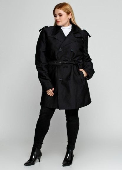 Чорне демісезонне Пальто 1OOO584OO Чорний Aggresive