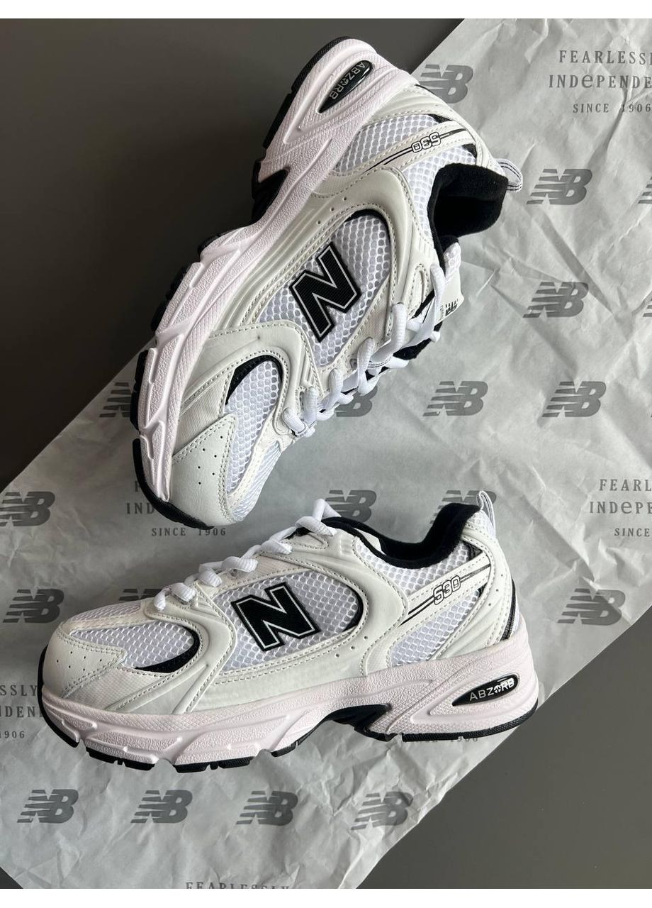 КРОСІВКИ ЖІНОЧІ NEW BALANCE 530 FUR WHITE BLACK НЬЮ БЕЛАНС 530 No Brand чорні демісезони (367174330)