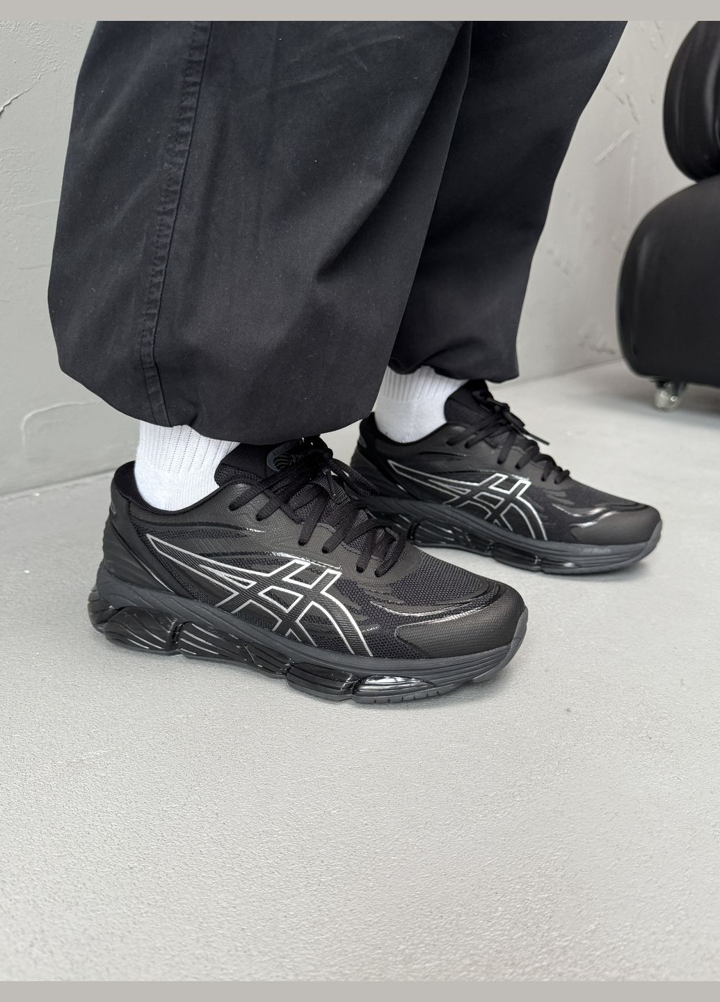 Черные демисезонные кроссовки мужские No Brand Gel Quantum 360 Black | Асікс Гель Квантум 365