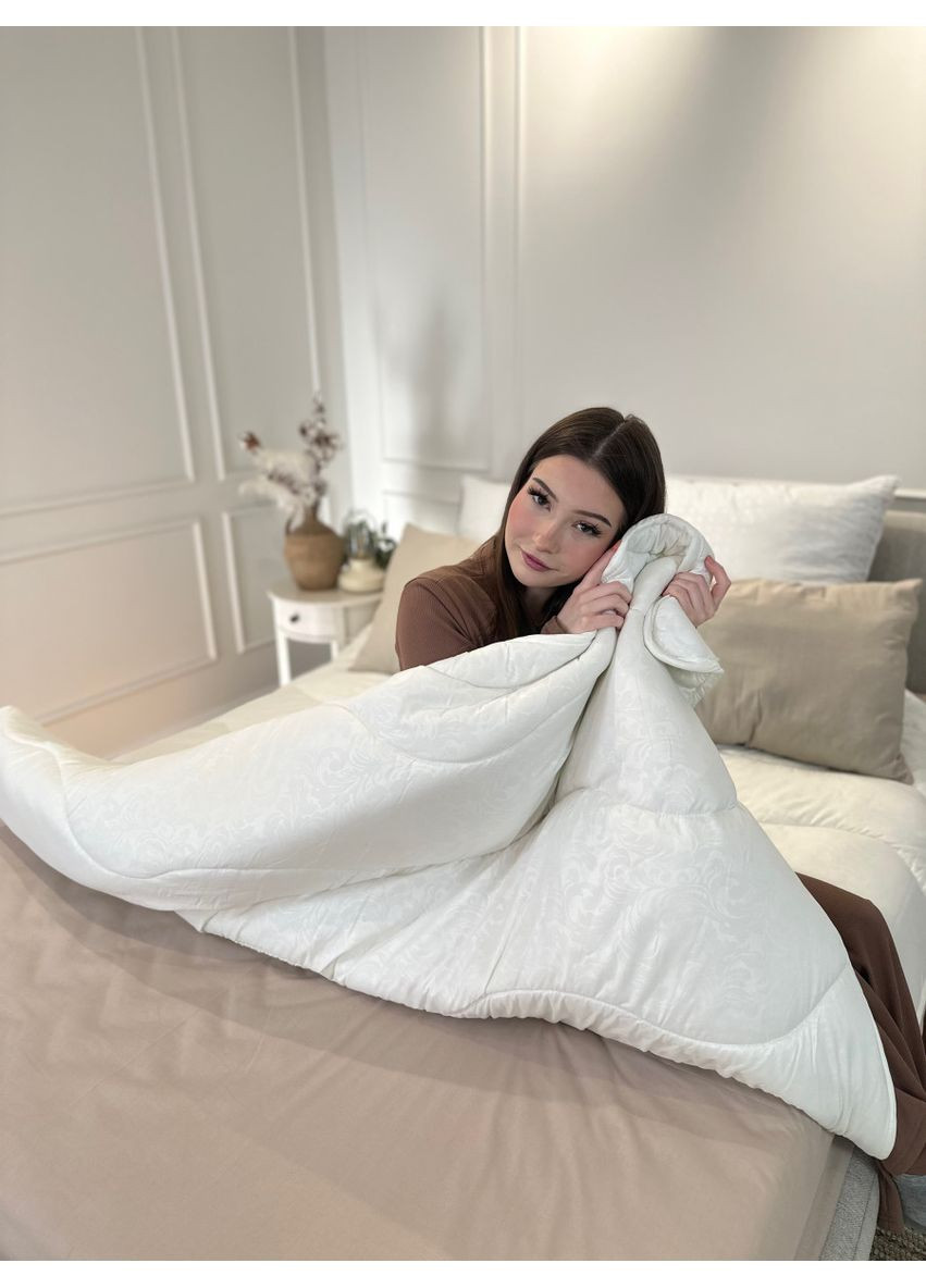 Ковдра полуторна вовняна Comfort 21421 140x205 см бежева Viluta (364108391)