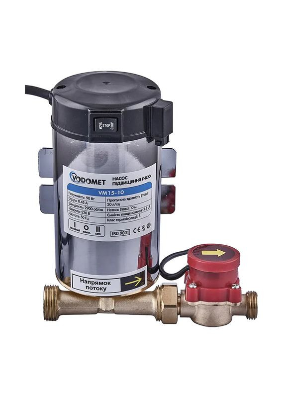 Насос повышения давления VM15-10 Н=10М, Q=1,2кбМ, P=90Вт (корпус-нерж) (VO4205) VODOMET (334000638)