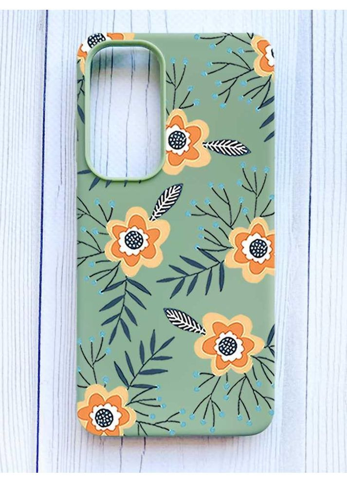 Матовий оливковий чохол на Samsung Galaxy S24 FE Квіти помаранчеві (принт 268) Creative (355389117)