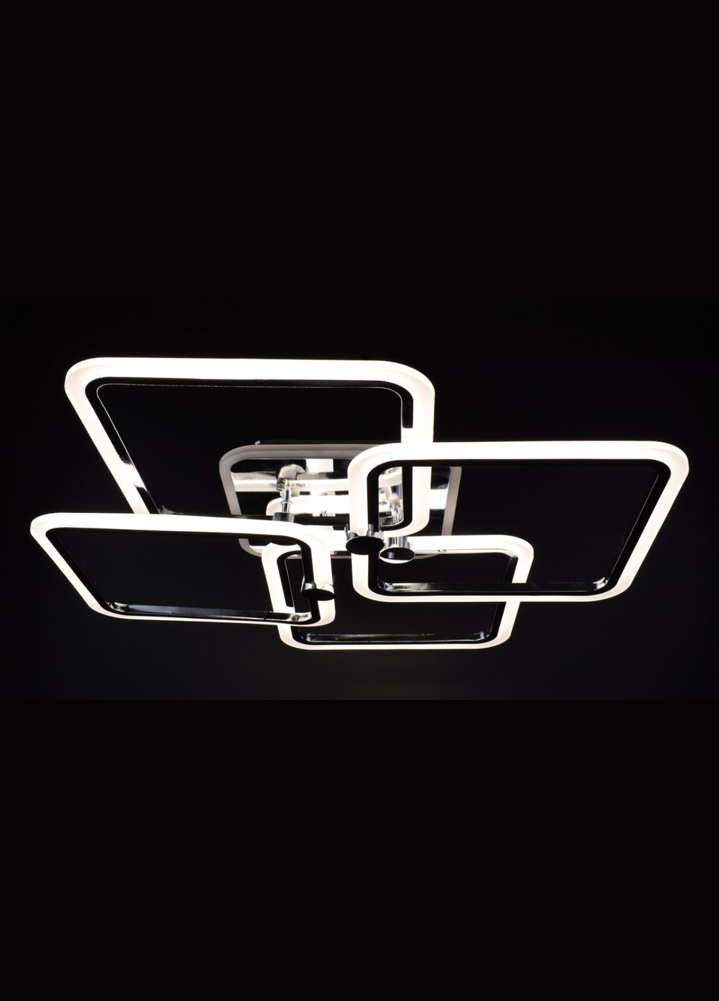 Люстра светодиодная потолочная LED светильник для квартиры на потолок лэд с пультом 25940 Хром 11х64х64 см. Sunnysky (364762874)