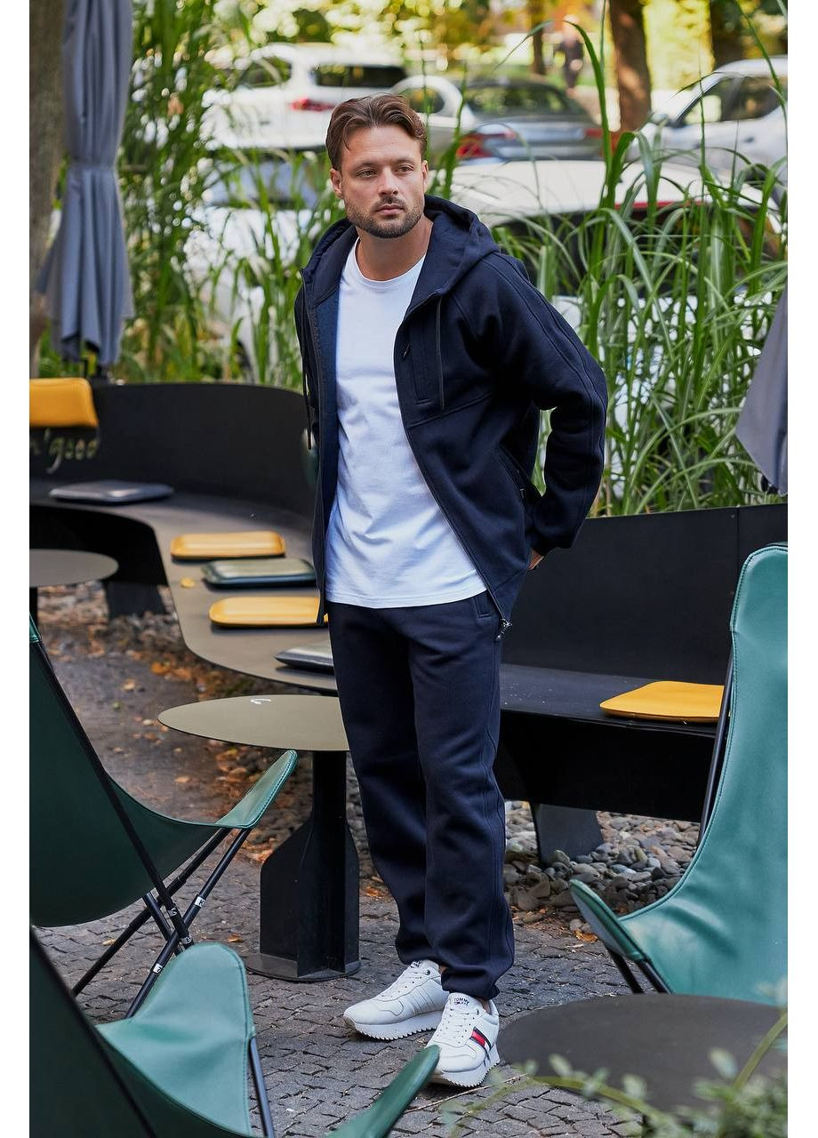 Темно-синій демісезонний чоловічий спортивний костюм брючний No Brand