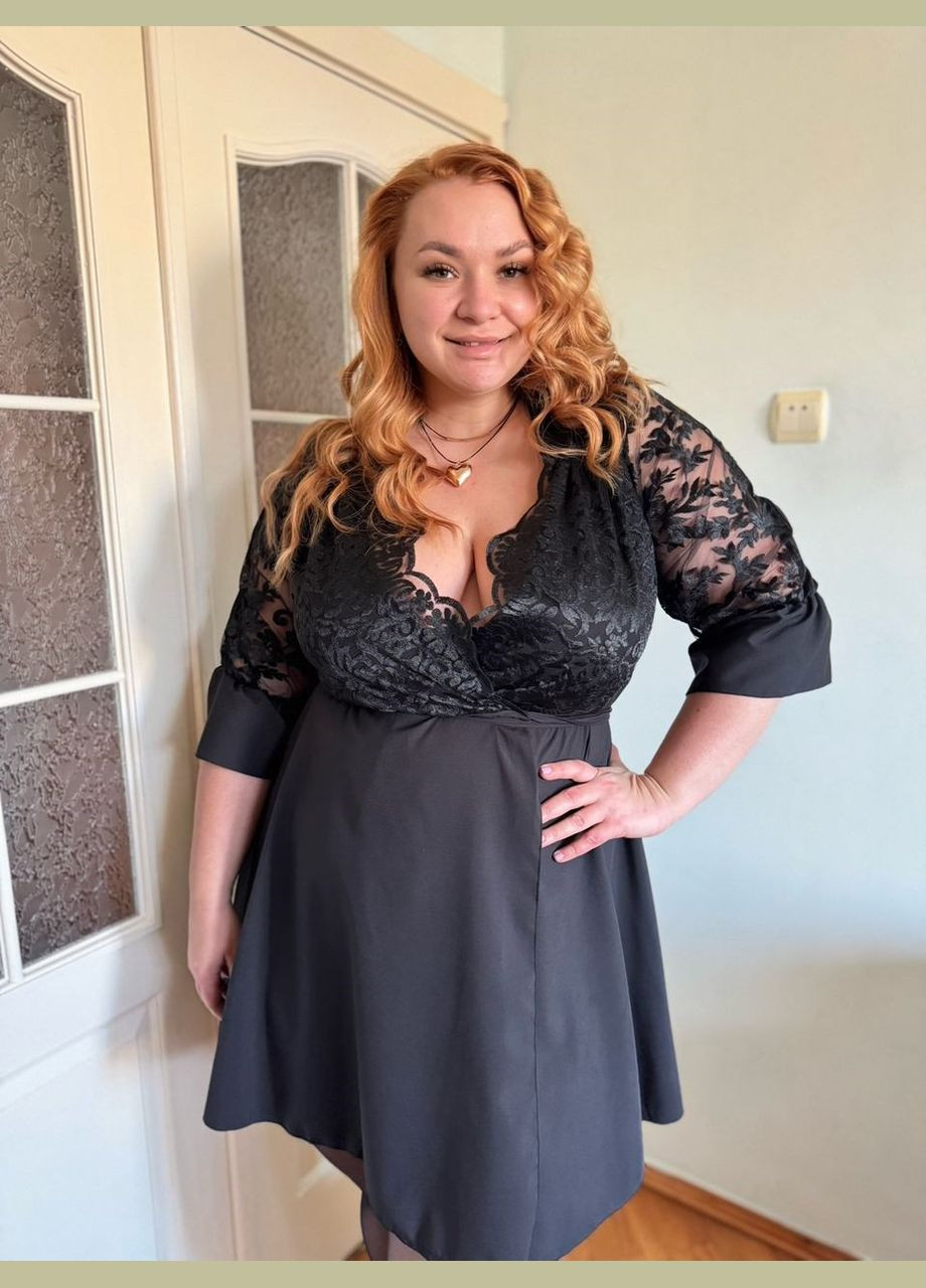 Чорна кежуал сукня mishel EVVA однотонна