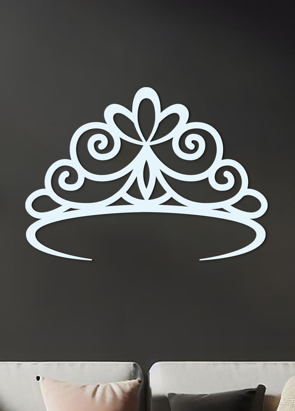 Деревянная картина на стену, декор в комнату "Корона принцессы", оригинальный подарок 70х50 см Woodyard (292013078)