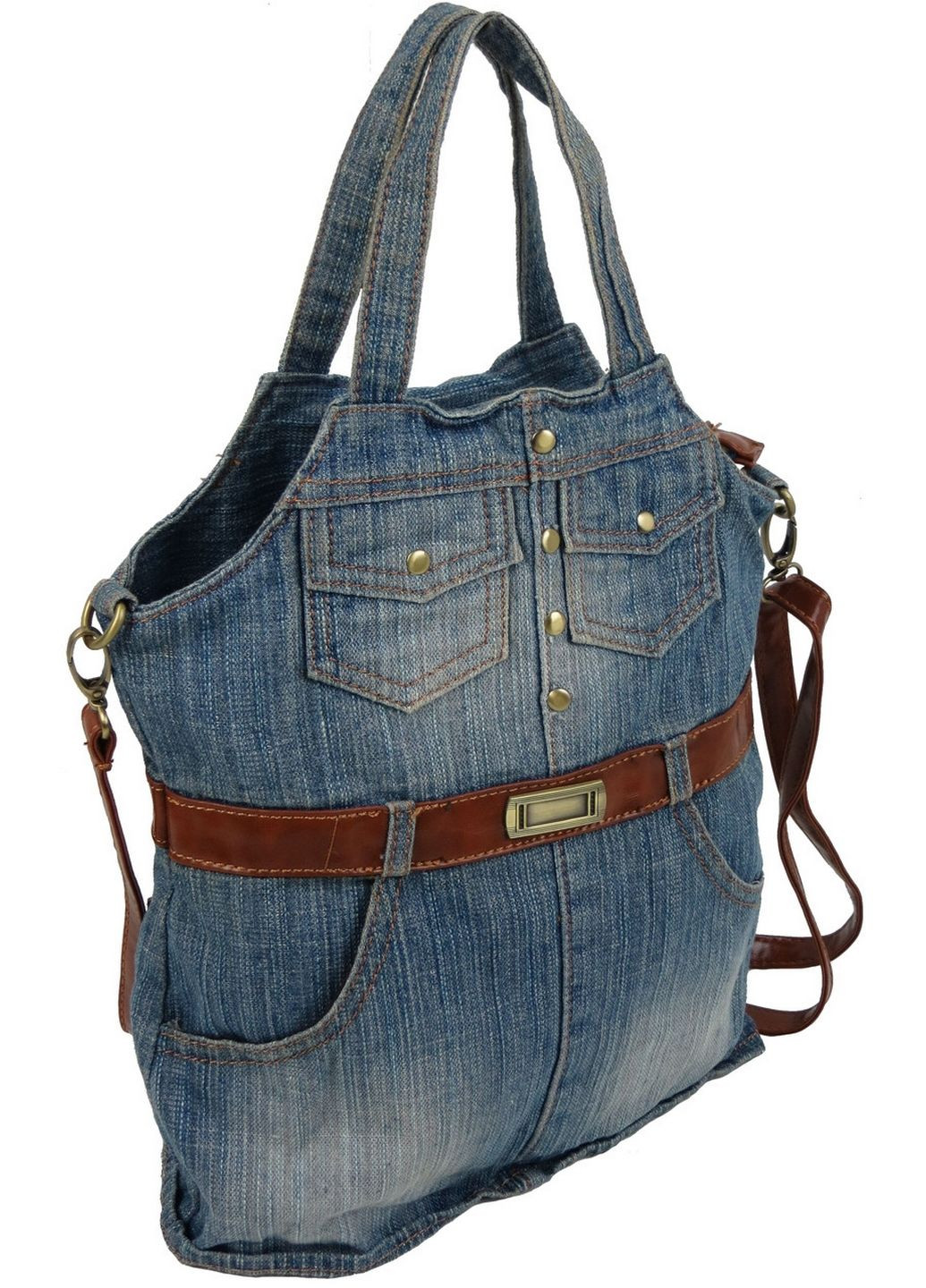 Женская джинсовая сумка в форме сарафана jeans bag 32х30х5 см Fashion (289369350)