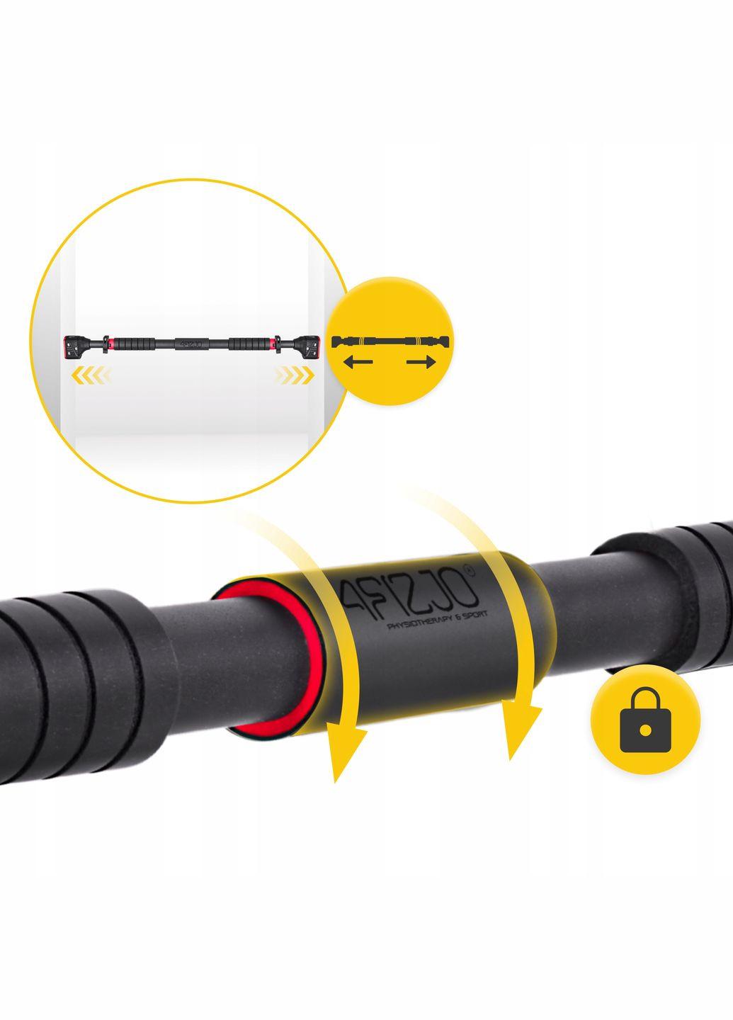 Турник раздвижной PRO 72-110 см Black/Red () 4FIZJO P-5907739313263 (340458956)