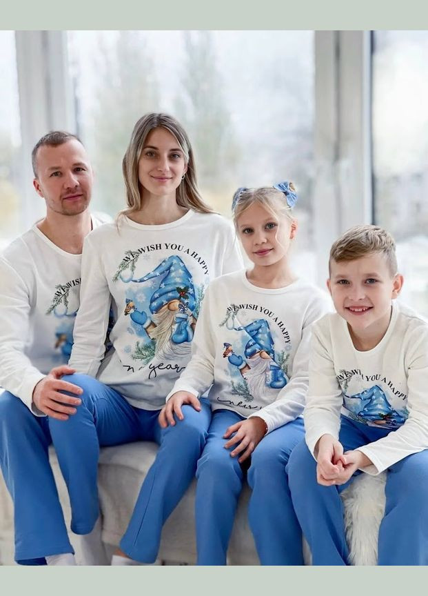 Белая зимняя пижама детская "family look" hc (h001-6076-f-1) No Brand