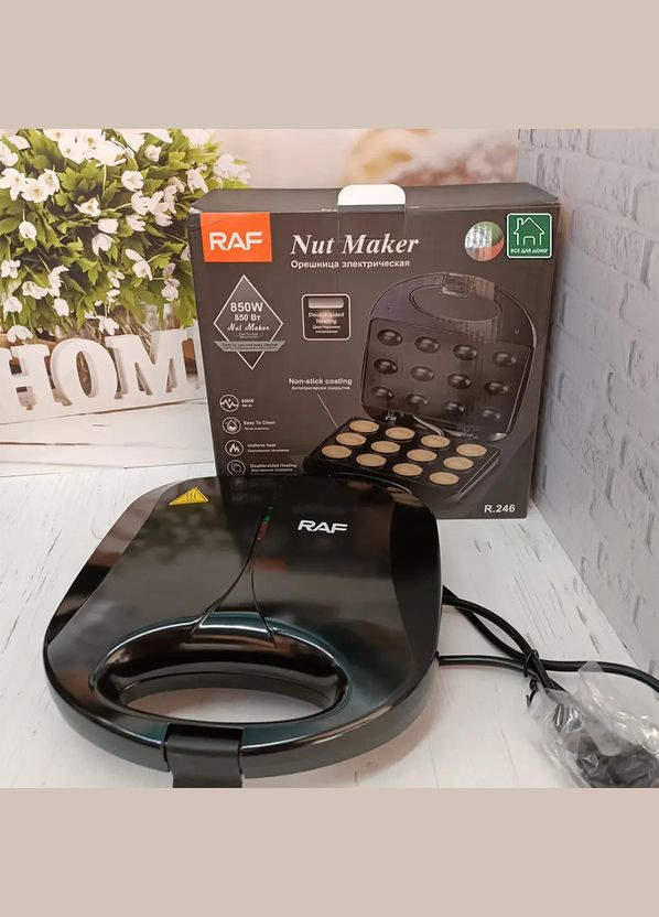 Електрогорішниця R. 246 горішниця на 12 половинок з антипригарним покриттям 750Вт Чорний RAF (325217573)