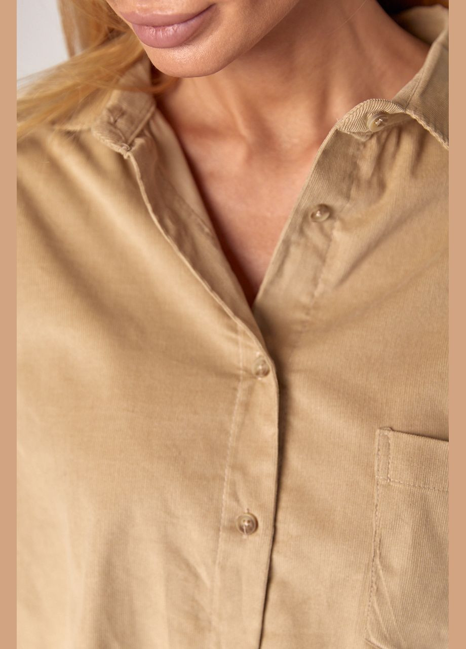 Вельветова жіноча сорочка оверсайз No Brand (304792044)