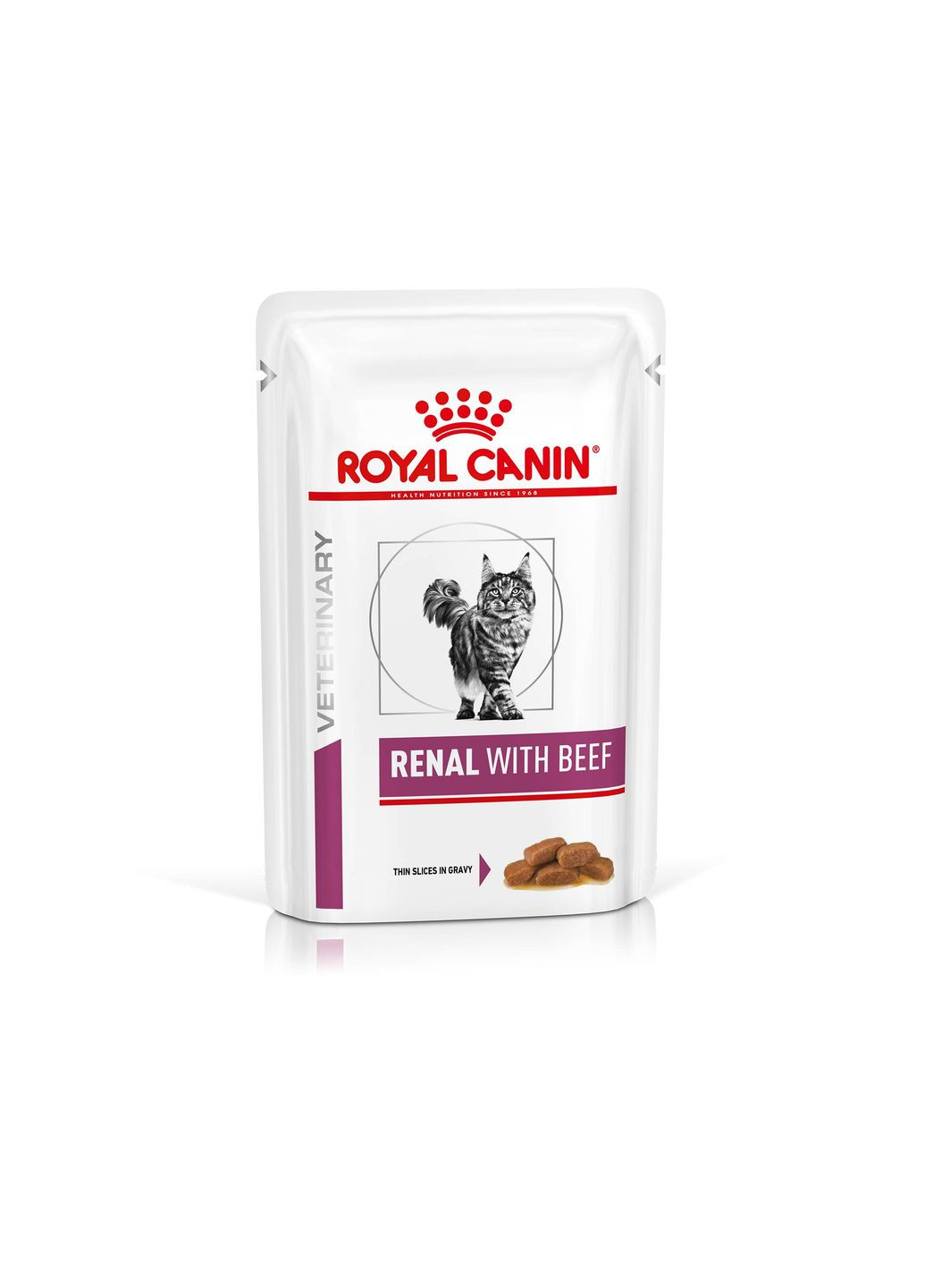 Вологий корм для кішок Renal with beef при захворюваннях нирок 85 г Royal Canin (353747583)