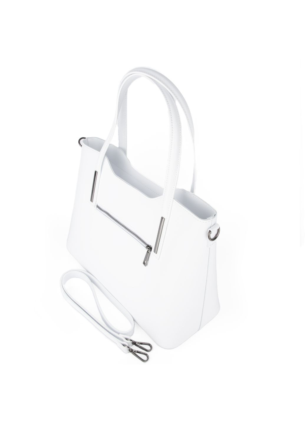 Сумка женская шопер кожаная 8066 большая с 2 ручками белая Virginia Conti (349442716)