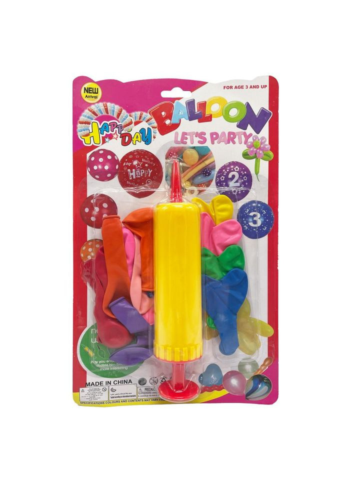 Набір Повітряних кульок "Серце" MK5479 насос, 17 шт, на аркуші (Жовтий) No Brand (330606856)