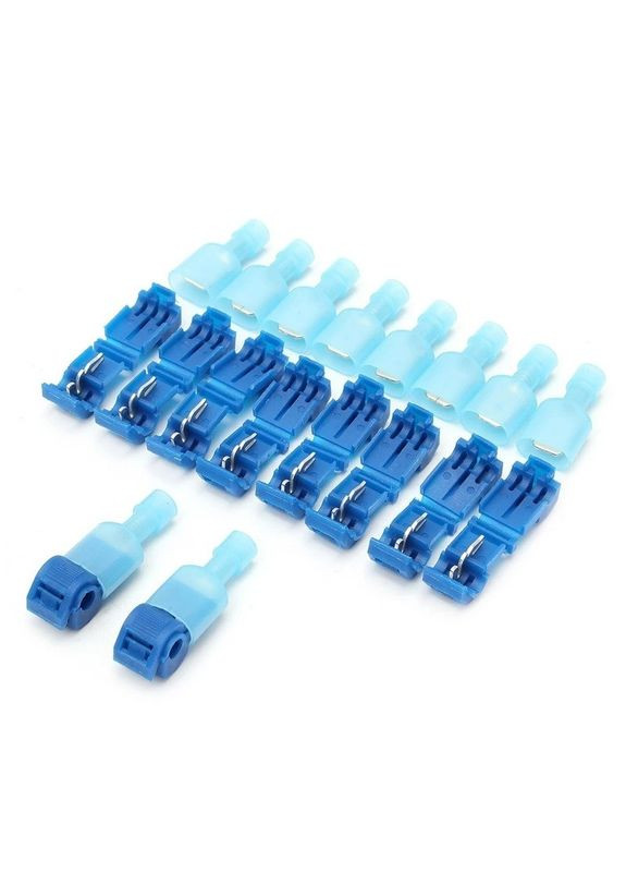 Набор обжимных клемм с изоляцией T-образные 1,5 - 2.5 мм для быстрого монтажа 30 шт (15 комплектов) синий (TR050923-15) Bodasan (329443820)