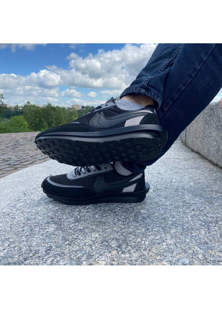 КРОСІВКИ ЖІНОЧІ NIKE LD WAFFLE SACAI BLACK НАЙК No Brand чорні демісезони (367173264)