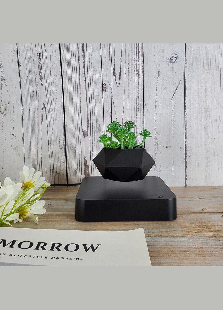 Магнитный левитирующий горшок для растений HCNT Magnetic Levitating Pot M10-GW4 Black No Brand (340405022)
