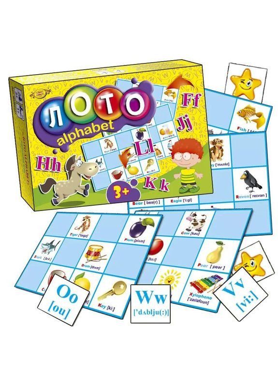 Настільна розвиваюча гра "Лото ALPHABET" MKM0327 англ. мовою No Brand (339780256)