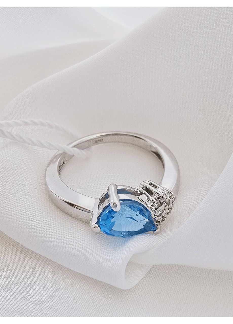 Золота каблучка з топазом і діамантами (16р) 1221341н-7к Тріумф (369165172)