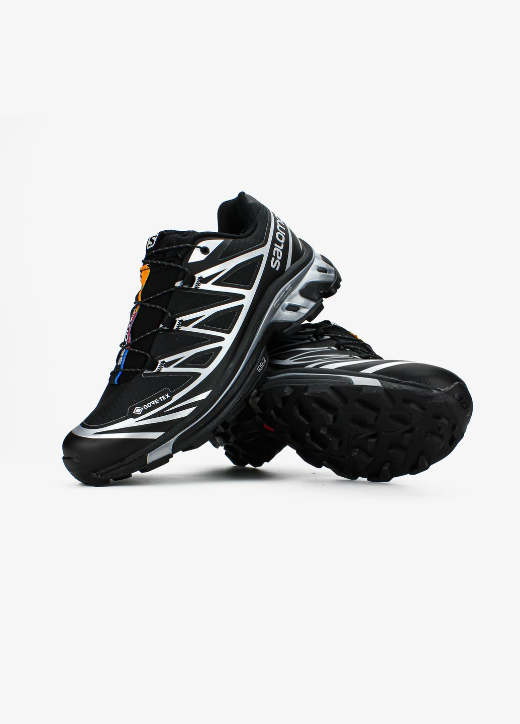 Черные демисезонные кроссовки мужские salomon xt-6 adv gore-tex black silver | саломон хт-6 черные No Brand