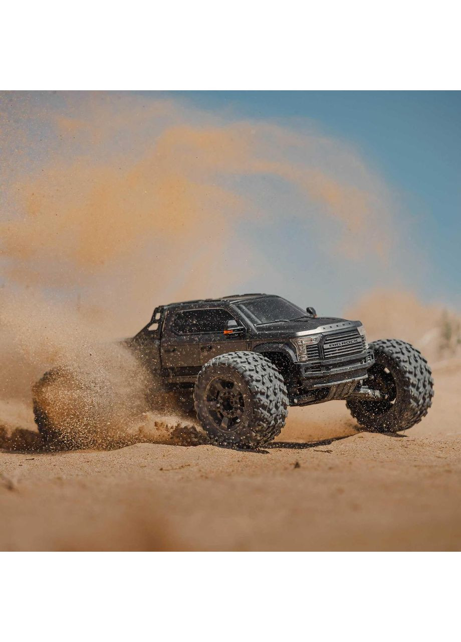 Машинка на радиоуправлении 1/7 BIG ROCK 6S 4X4 RTR Brushless Monster Truck (Gun Metal ARA7612T1) Arrma (349443358)
