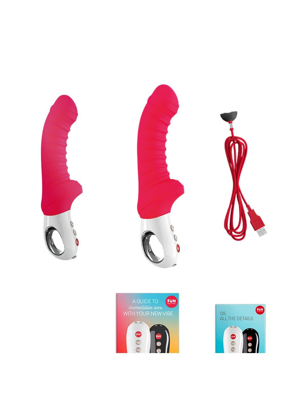 Вибратор для точки G TIGER india red, ребристый, подходит для анальной стимуляции Fun Factory (334000916)