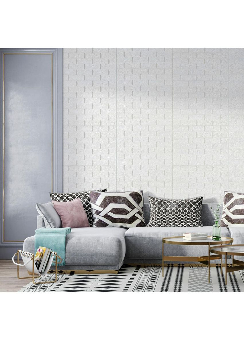 R001-2-20 Панель стенная в рулоне 3D 700мм*19,6м*2мм белая кирпичная 3DPanda-2277 Sticker Wall (323154635)