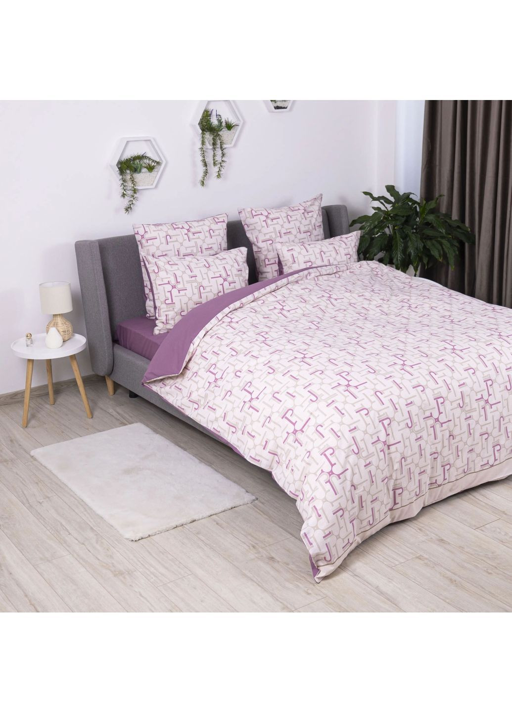 Евро комплект постельного белья с наволочками 50*70 см, 115 гр/м2 Бесконечность Розовый (17990200215) ТЕП (365851713)