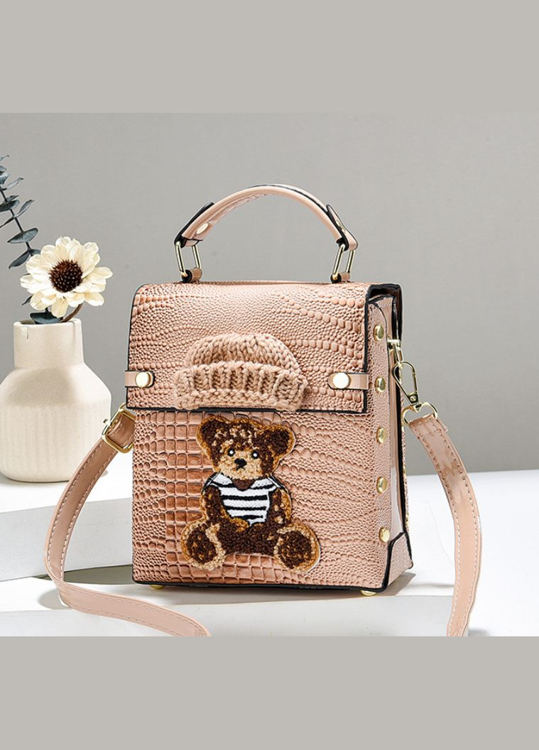 Детская мини сумочка с мишкой рептилия, маленькая лаковая сумка для девочек с медведем на плечо No Brand (334730225)