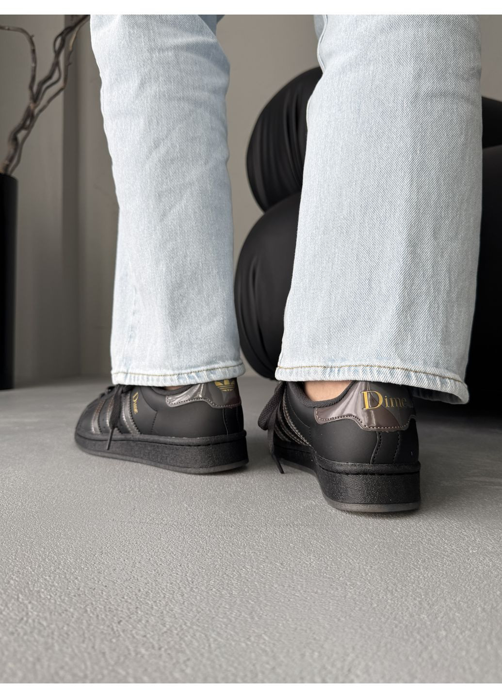 Кросівки чоловічі і жіночі Adidas Superstar x Dime Black | Адідас Суперстар чорні No Brand чорні демісезони (370149907)