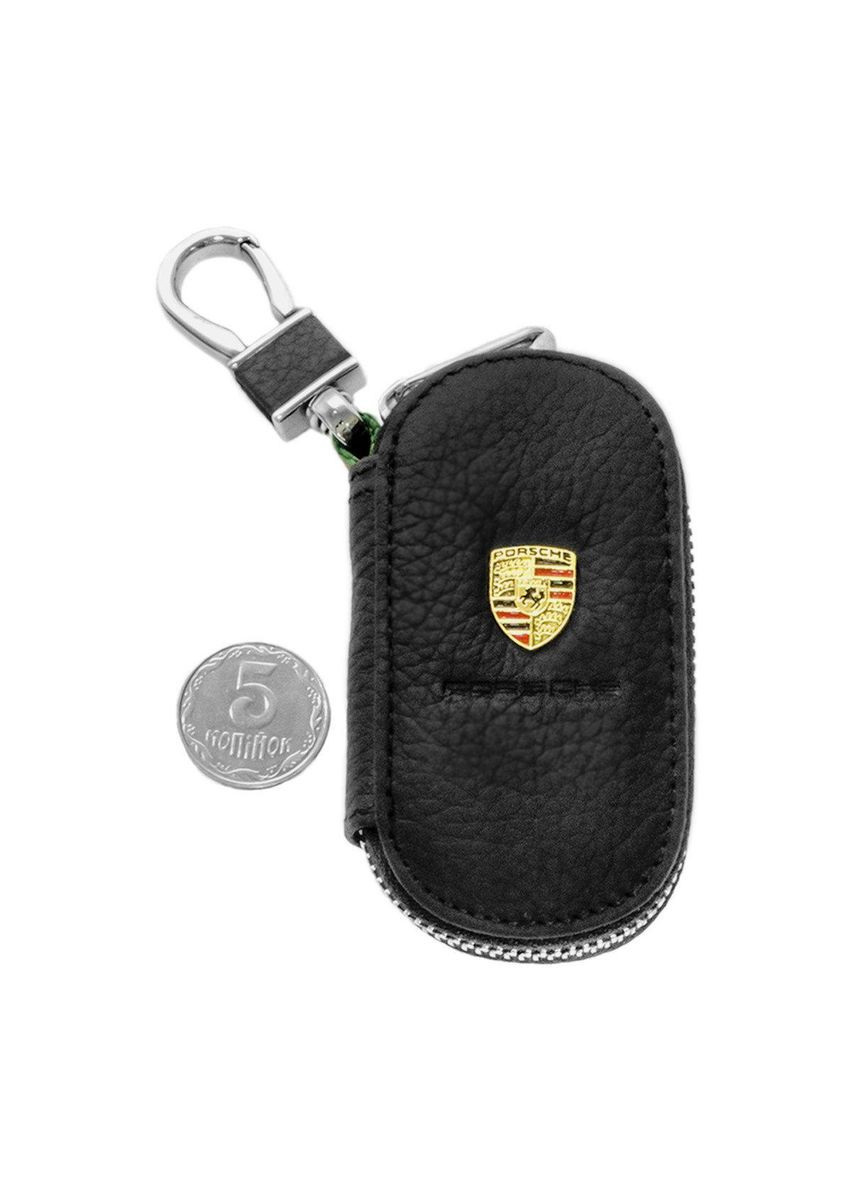 Ключниця, шкіряна автоключниця з логотипом ПОРШЕ (чорна 06003) Porsche (360949438)