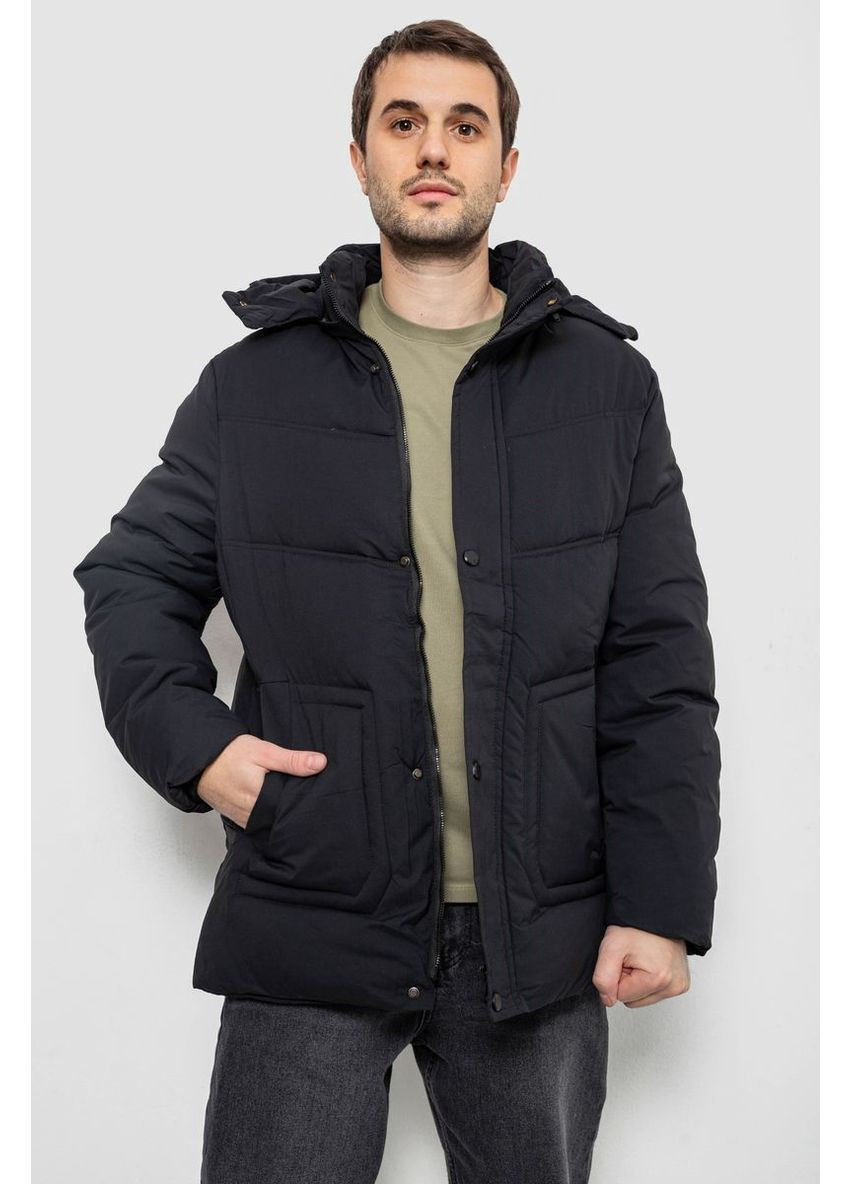 Чорна зимня куртка чоловіча зимова подовжена Ager 241R2022-21
