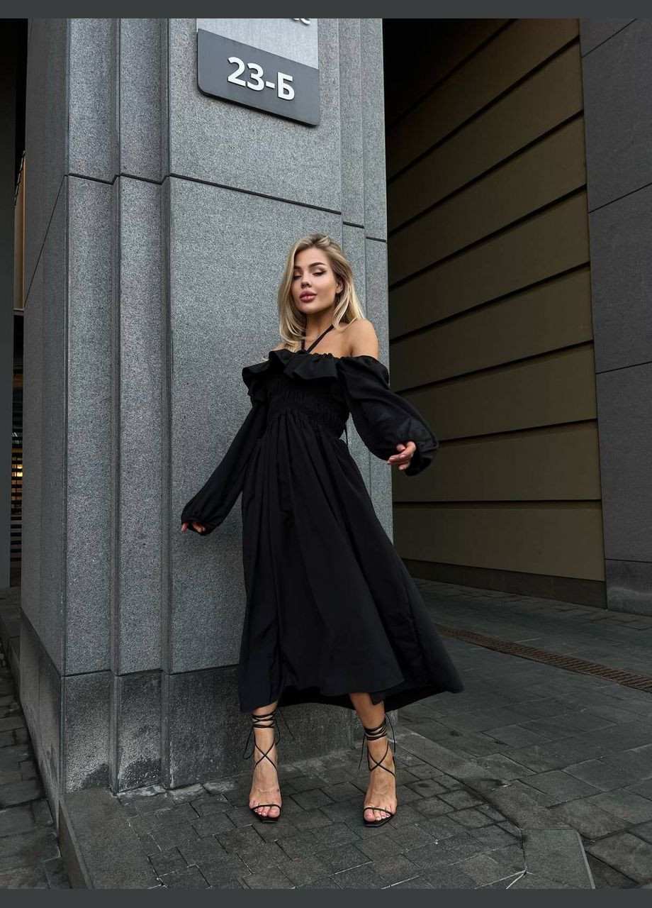 Черное кэжуал платье INLABEL однотонное