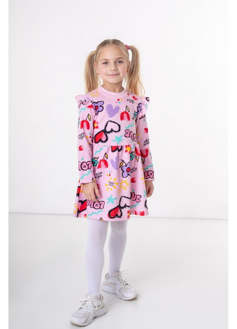 Комбінована сукня для дівчаток 06-8129-09 98 см принт 1 Авекстекс (370368975)