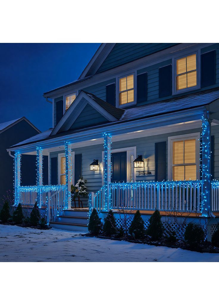 Гирлянда Нить уличная 500 LED 50 м белая, синий No Brand (369144598)