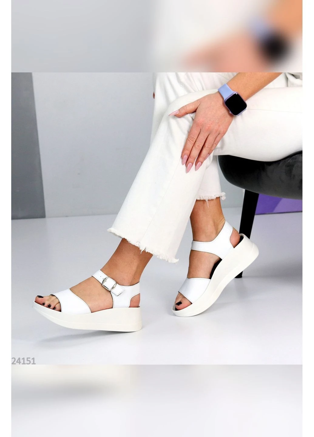 Белые комфортные женские босоножки No Brand