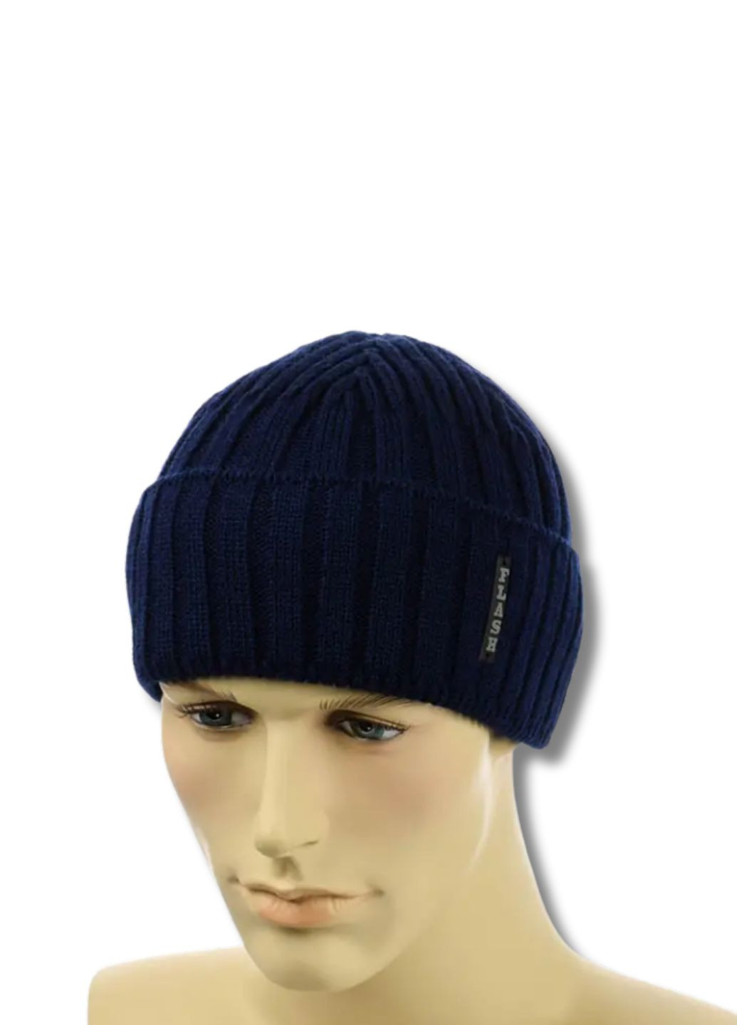 з відворотом 2х2 No Brand Чоловіча демісезонна шапка (353302335)