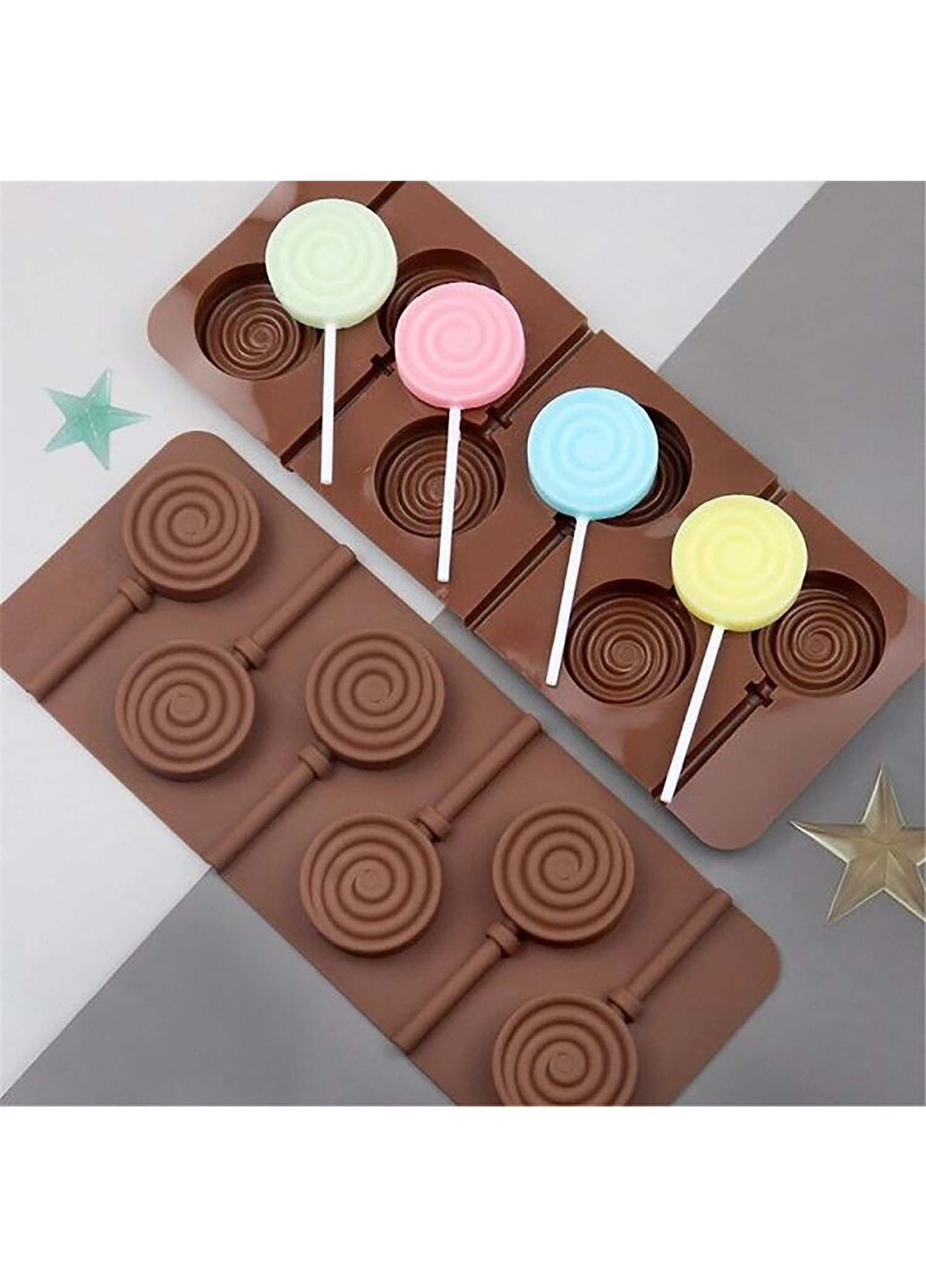 Силіконова форма для льодяників та цукерок на паличці "Спіраль" Kitchen Master (350883986)